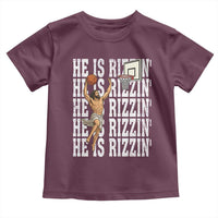 Christian Basketball Lover Toddler T Shirt He Is Rizzin Funny Gift - Wonder Print Shop