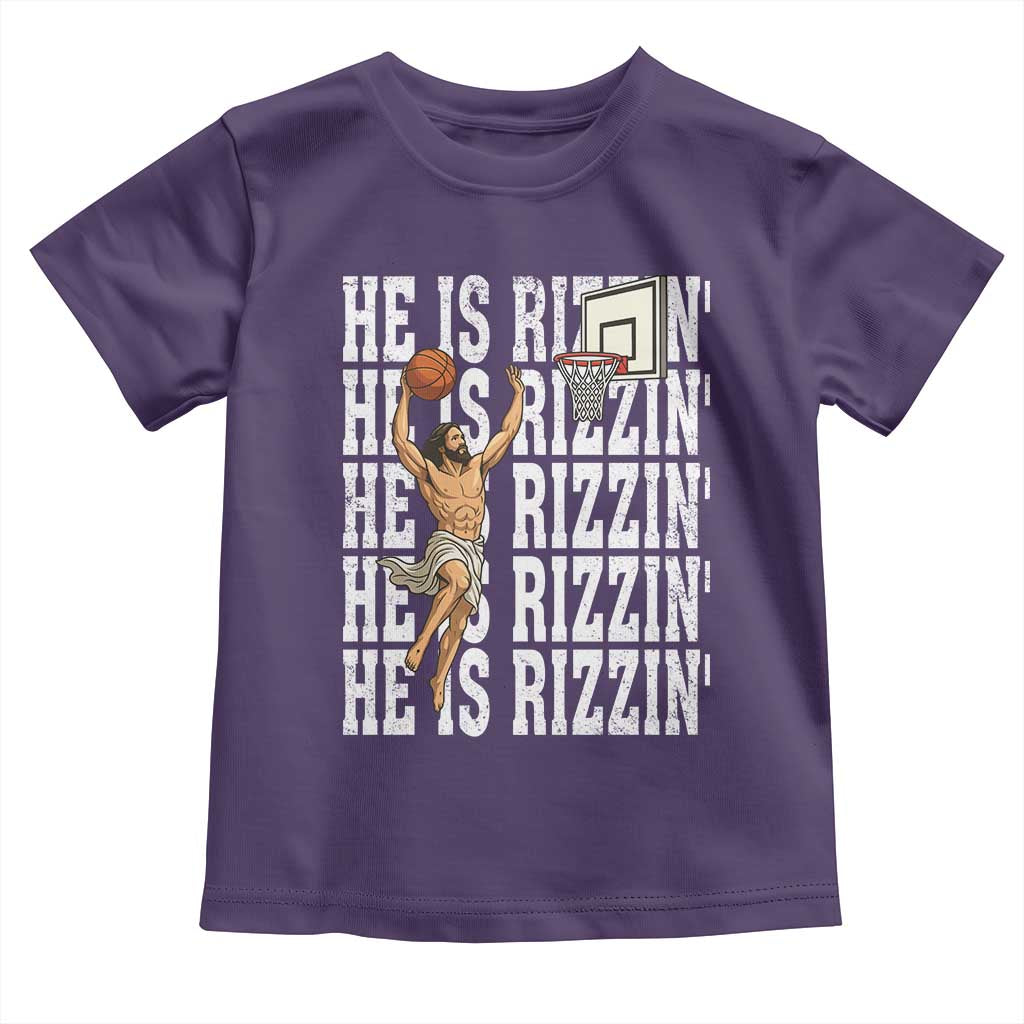 Christian Basketball Lover Toddler T Shirt He Is Rizzin Funny Gift - Wonder Print Shop