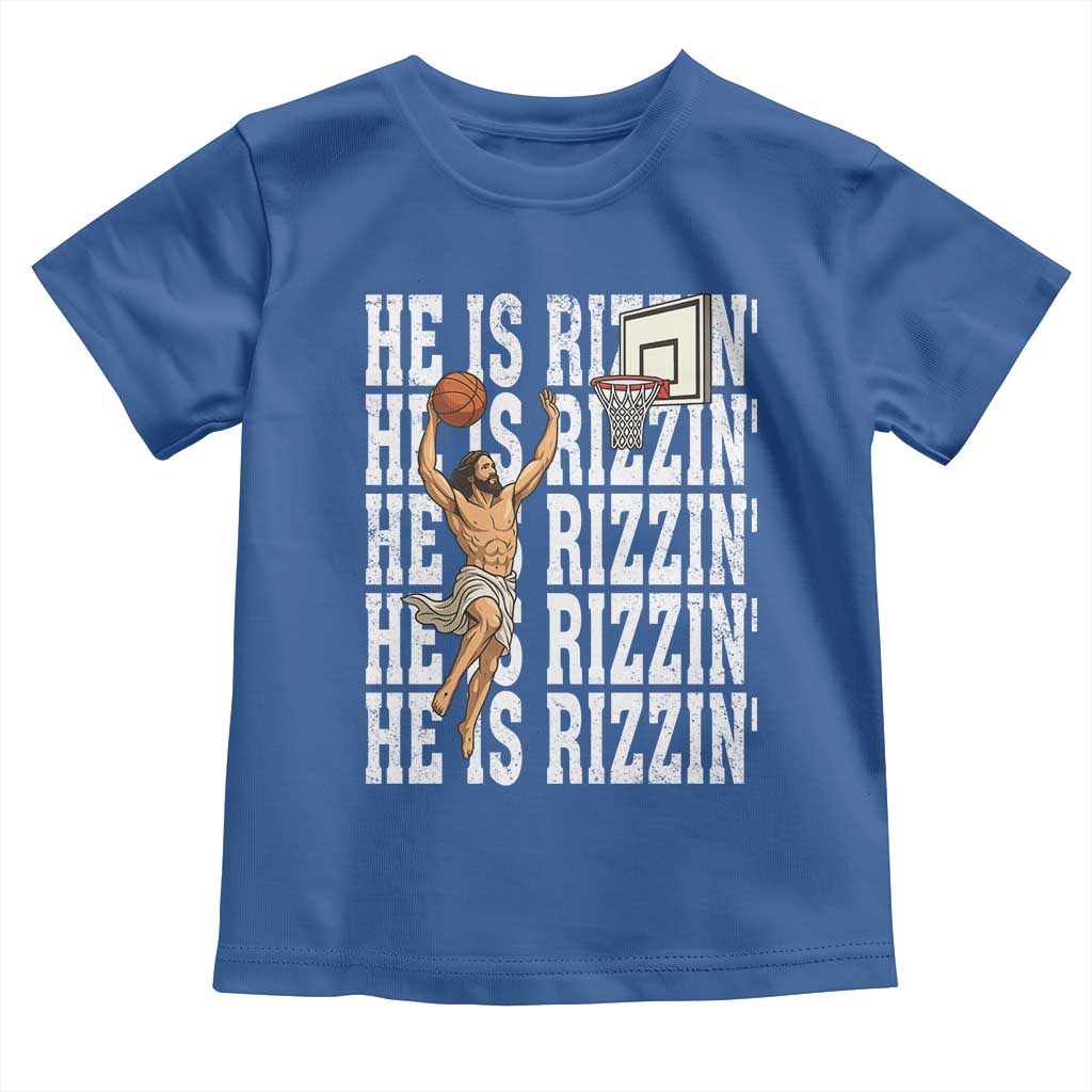 Christian Basketball Lover Toddler T Shirt He Is Rizzin Funny Gift - Wonder Print Shop