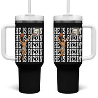 Christian Basketball Lover Tumbler With Handle He Is Rizzin Funny Gift