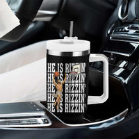 Christian Basketball Lover Tumbler With Handle He Is Rizzin Funny Gift