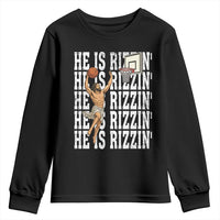 Christian Basketball Lover Youth Sweatshirt He Is Rizzin Funny Gift - Wonder Print Shop