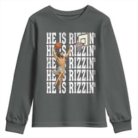 Christian Basketball Lover Youth Sweatshirt He Is Rizzin Funny Gift - Wonder Print Shop