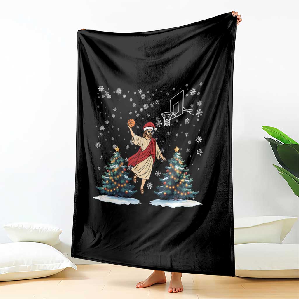 He Is Rizzin Throw Blanket Funny Christmas Slam Dunk Basketball Gift - Wonder Print Shop