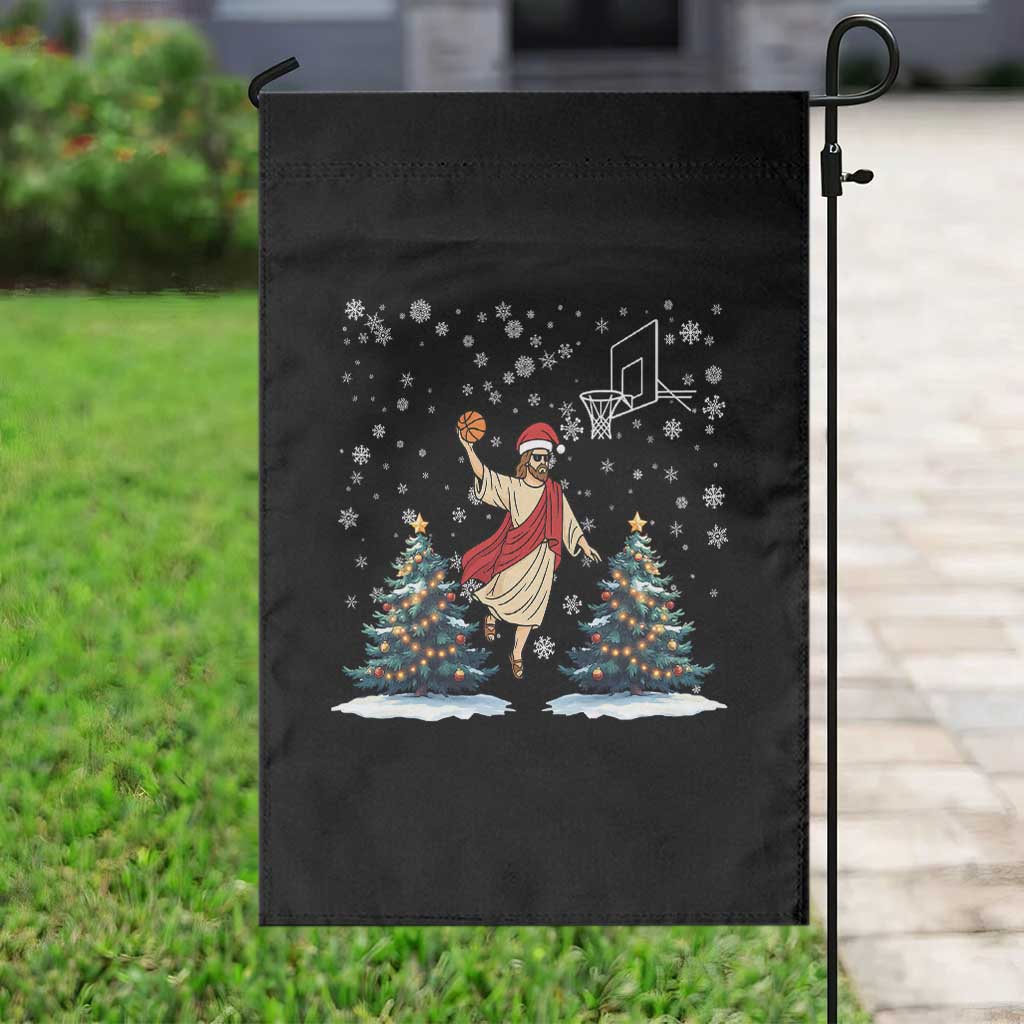 He Is Rizzin Garden Flag Funny Christmas Slam Dunk Basketball Gift - Wonder Print Shop