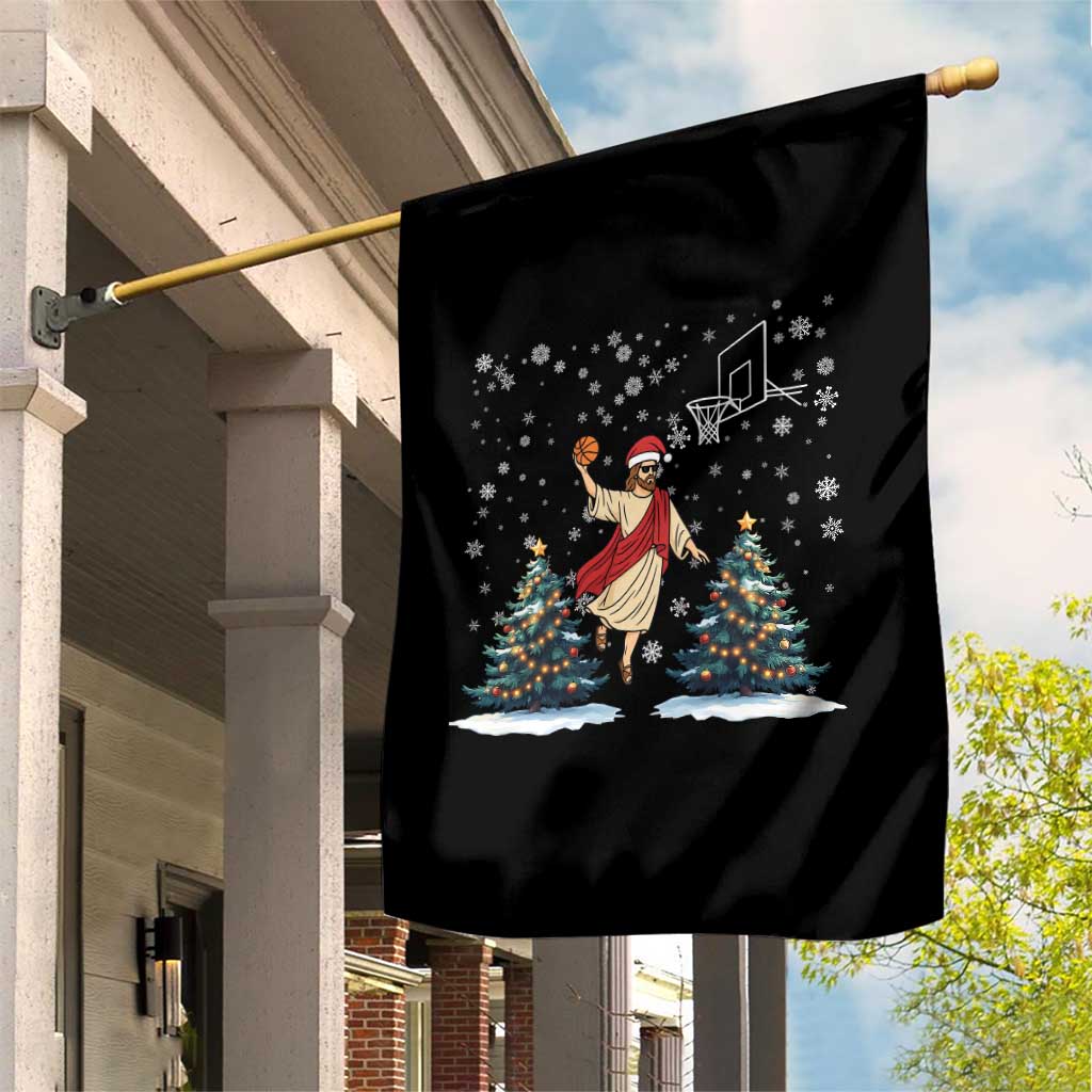 He Is Rizzin Garden Flag Funny Christmas Slam Dunk Basketball Gift - Wonder Print Shop