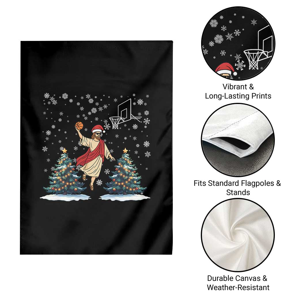 He Is Rizzin Garden Flag Funny Christmas Slam Dunk Basketball Gift - Wonder Print Shop