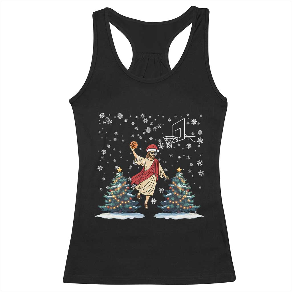 He Is Rizzin Racerback Tank Top Funny Christmas Slam Dunk Basketball Gift - Wonder Print Shop