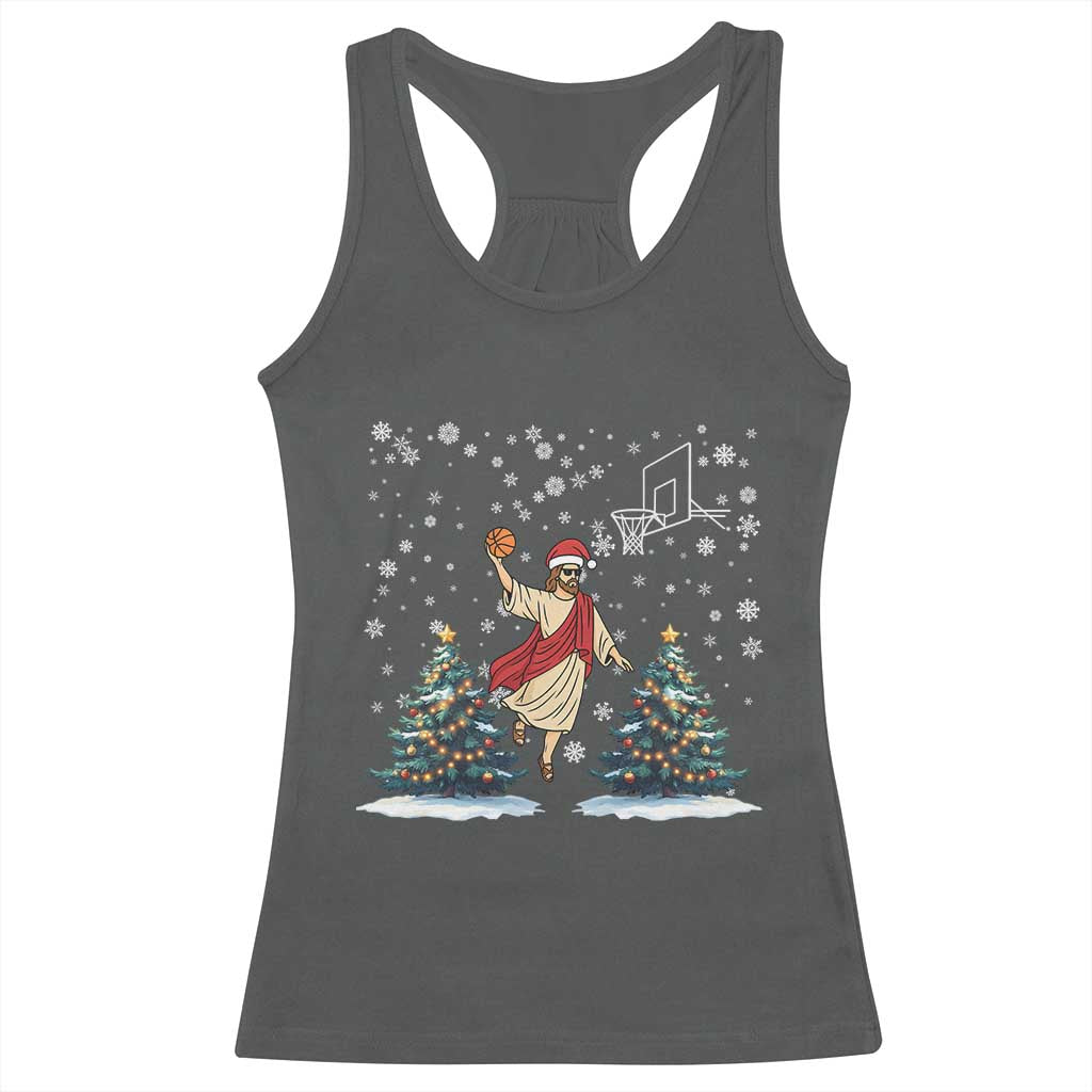 He Is Rizzin Racerback Tank Top Funny Christmas Slam Dunk Basketball Gift - Wonder Print Shop