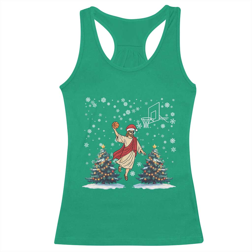 He Is Rizzin Racerback Tank Top Funny Christmas Slam Dunk Basketball Gift - Wonder Print Shop
