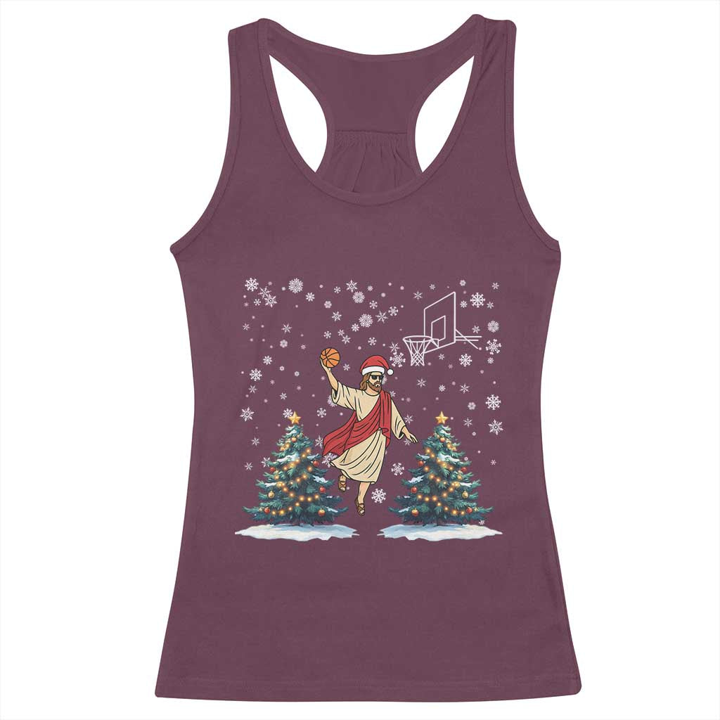 He Is Rizzin Racerback Tank Top Funny Christmas Slam Dunk Basketball Gift - Wonder Print Shop