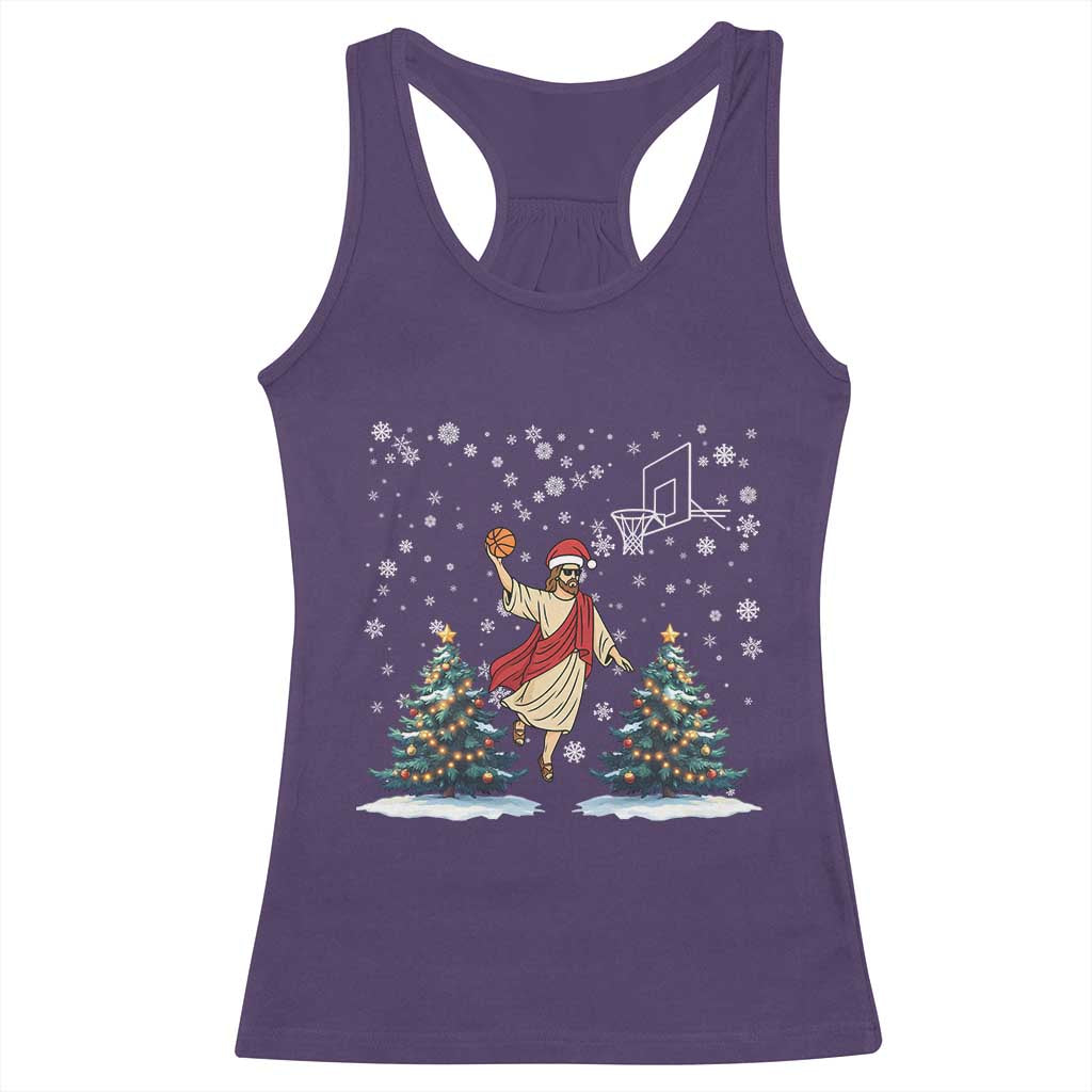 He Is Rizzin Racerback Tank Top Funny Christmas Slam Dunk Basketball Gift - Wonder Print Shop
