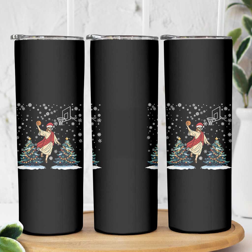 He Is Rizzin Skinny Tumbler Funny Christmas Slam Dunk Basketball Gift