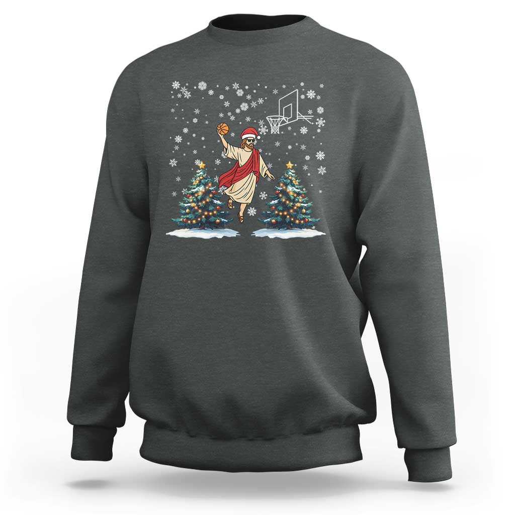 He Is Rizzin Sweatshirt Funny Christmas Slam Dunk Basketball Gift - Wonder Print Shop