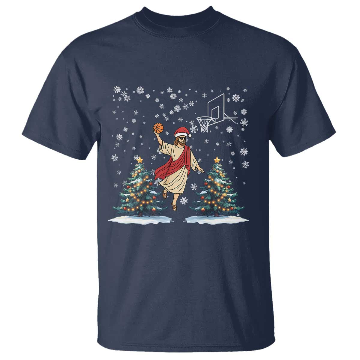 He Is Rizzin T Shirt Funny Christmas Slam Dunk Basketball Gift - Wonder Print Shop