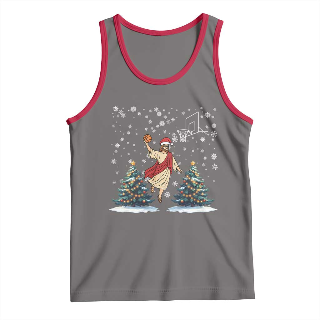 He Is Rizzin Tank Top Funny Christmas Slam Dunk Basketball Gift - Wonder Print Shop