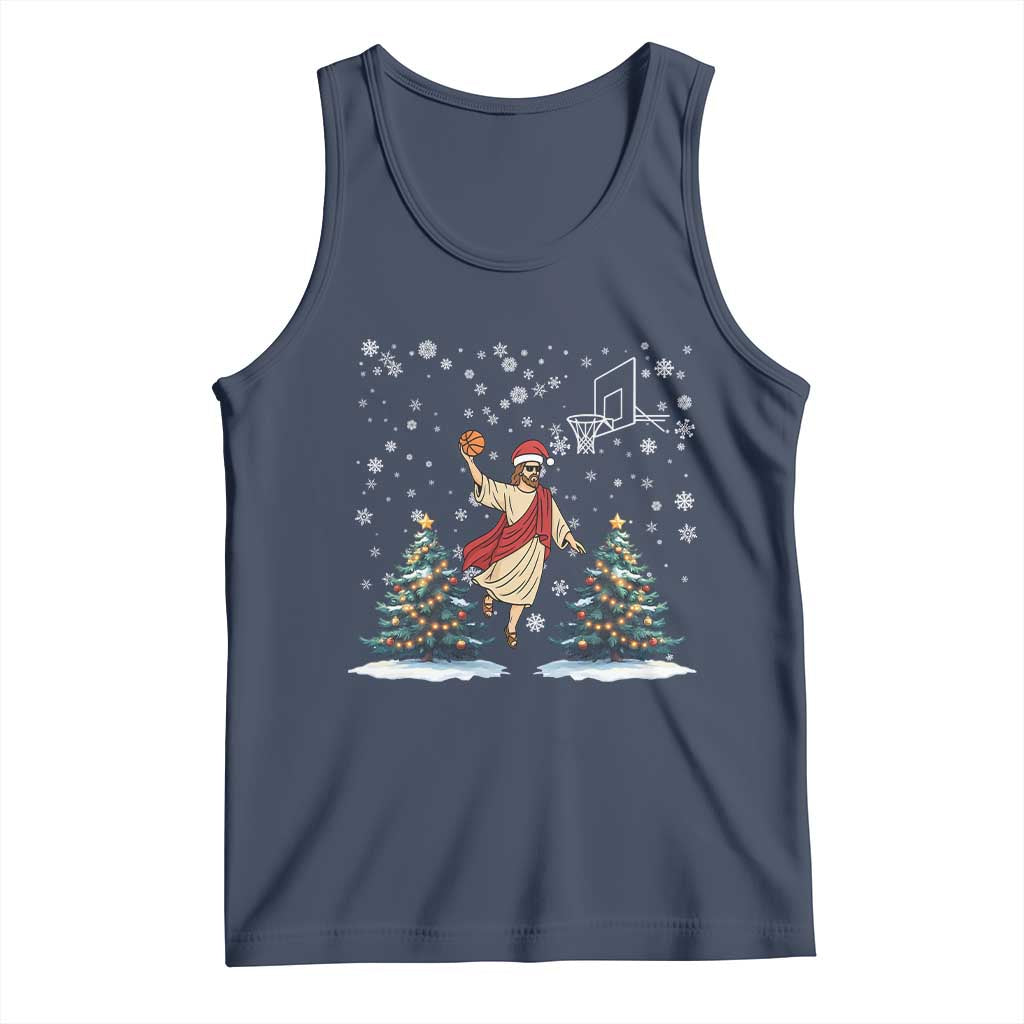 He Is Rizzin Tank Top Funny Christmas Slam Dunk Basketball Gift - Wonder Print Shop