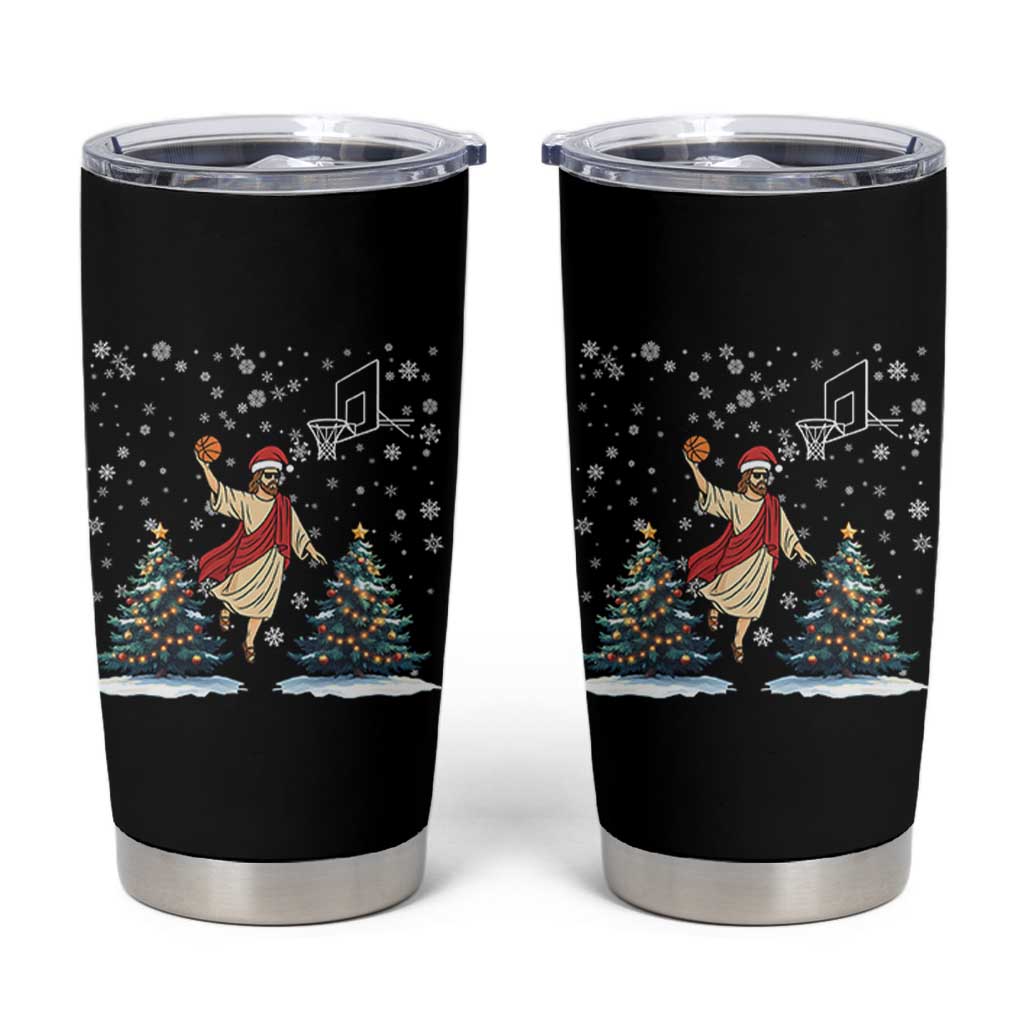 He Is Rizzin Tumbler Cup Funny Christmas Slam Dunk Basketball Gift
