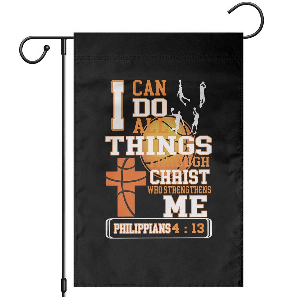 Christian Basketball Garden Flag I Can Do All Things Through Christ Bible Verse - Wonder Print Shop