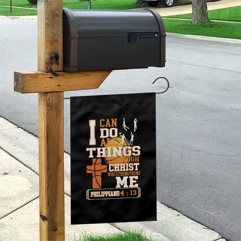 Christian Basketball Garden Flag I Can Do All Things Through Christ Bible Verse - Wonder Print Shop