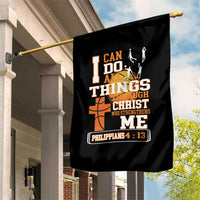 Christian Basketball Garden Flag I Can Do All Things Through Christ Bible Verse - Wonder Print Shop