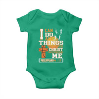 Christian Basketball Baby Onesie I Can Do All Things Through Christ Bible Verse - Wonder Print Shop