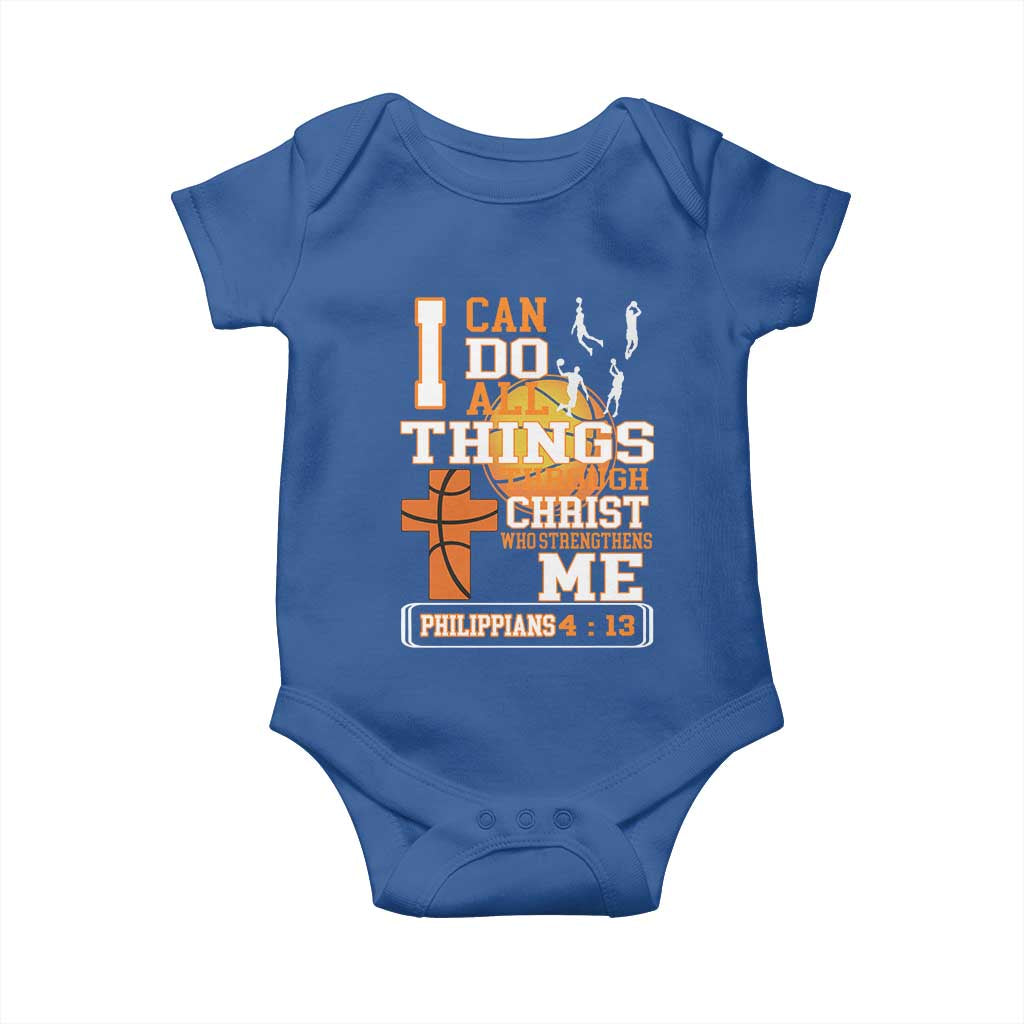 Christian Basketball Baby Onesie I Can Do All Things Through Christ Bible Verse - Wonder Print Shop