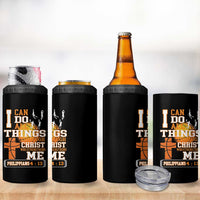 Christian Basketball 4 in 1 Can Cooler Tumbler I Can Do All Things Through Christ Bible Verse