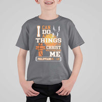 Christian Basketball T Shirt For Kid I Can Do All Things Through Christ Bible Verse - Wonder Print Shop