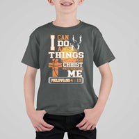 Christian Basketball T Shirt For Kid I Can Do All Things Through Christ Bible Verse - Wonder Print Shop