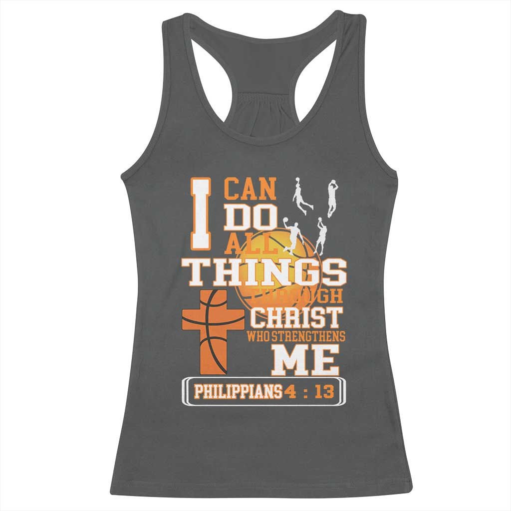 Christian Basketball Racerback Tank Top I Can Do All Things Through Christ Bible Verse - Wonder Print Shop
