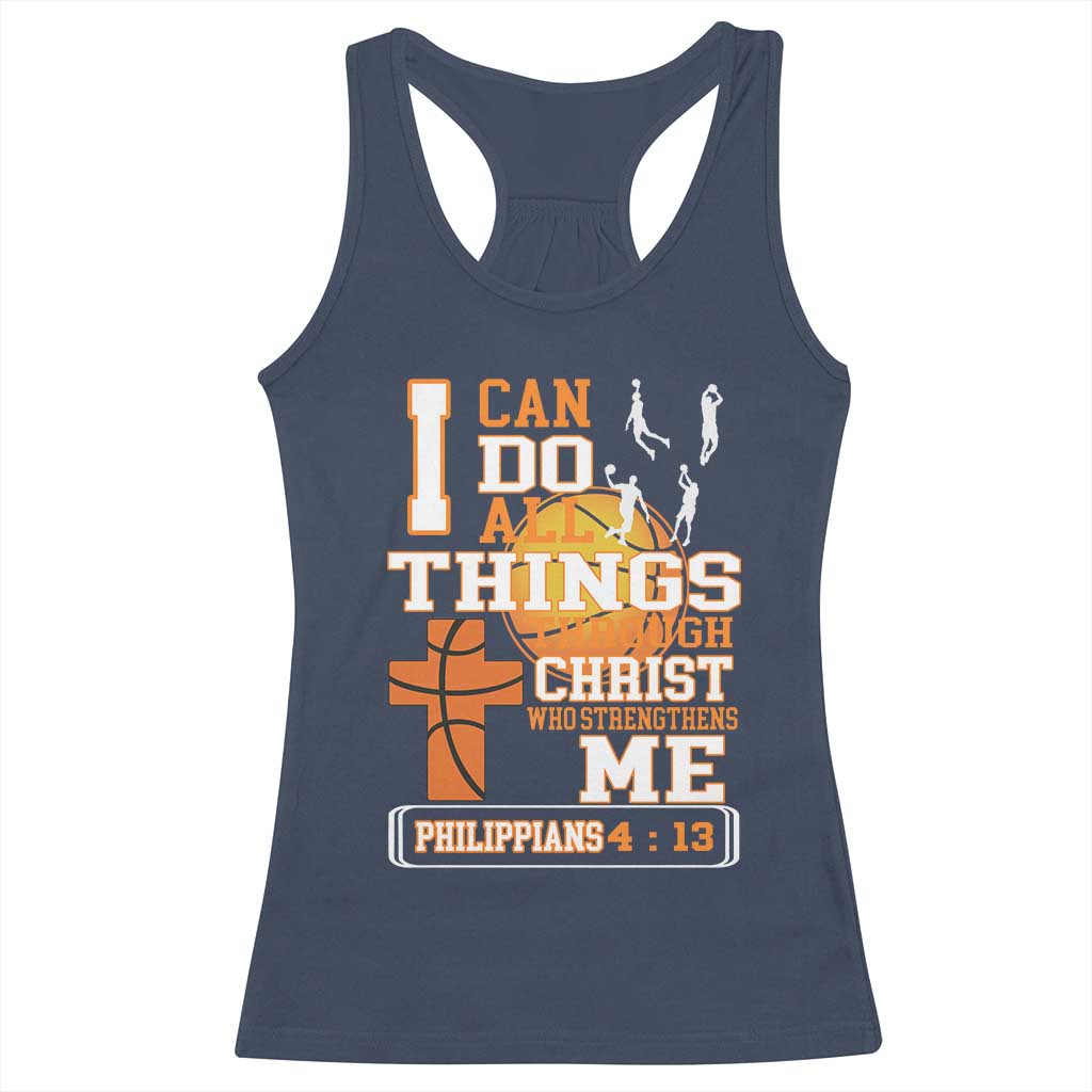 Christian Basketball Racerback Tank Top I Can Do All Things Through Christ Bible Verse - Wonder Print Shop