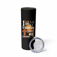 Christian Basketball Skinny Tumbler I Can Do All Things Through Christ Bible Verse