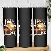 Christian Basketball Skinny Tumbler I Can Do All Things Through Christ Bible Verse