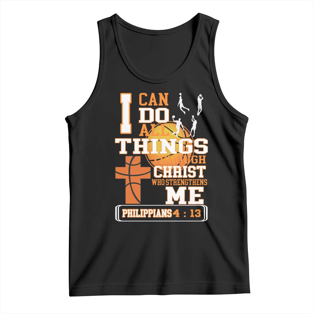 Christian Basketball Tank Top I Can Do All Things Through Christ Bible Verse - Wonder Print Shop