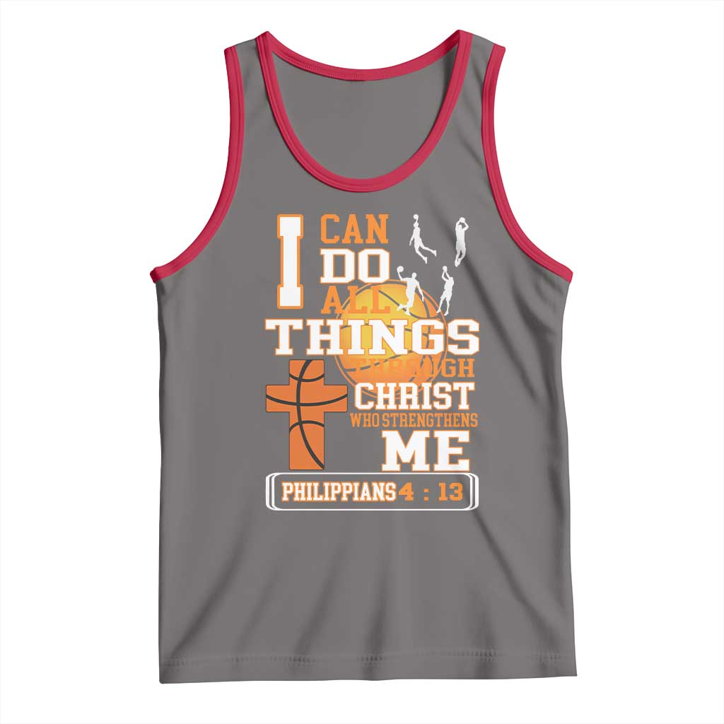 Christian Basketball Tank Top I Can Do All Things Through Christ Bible Verse - Wonder Print Shop