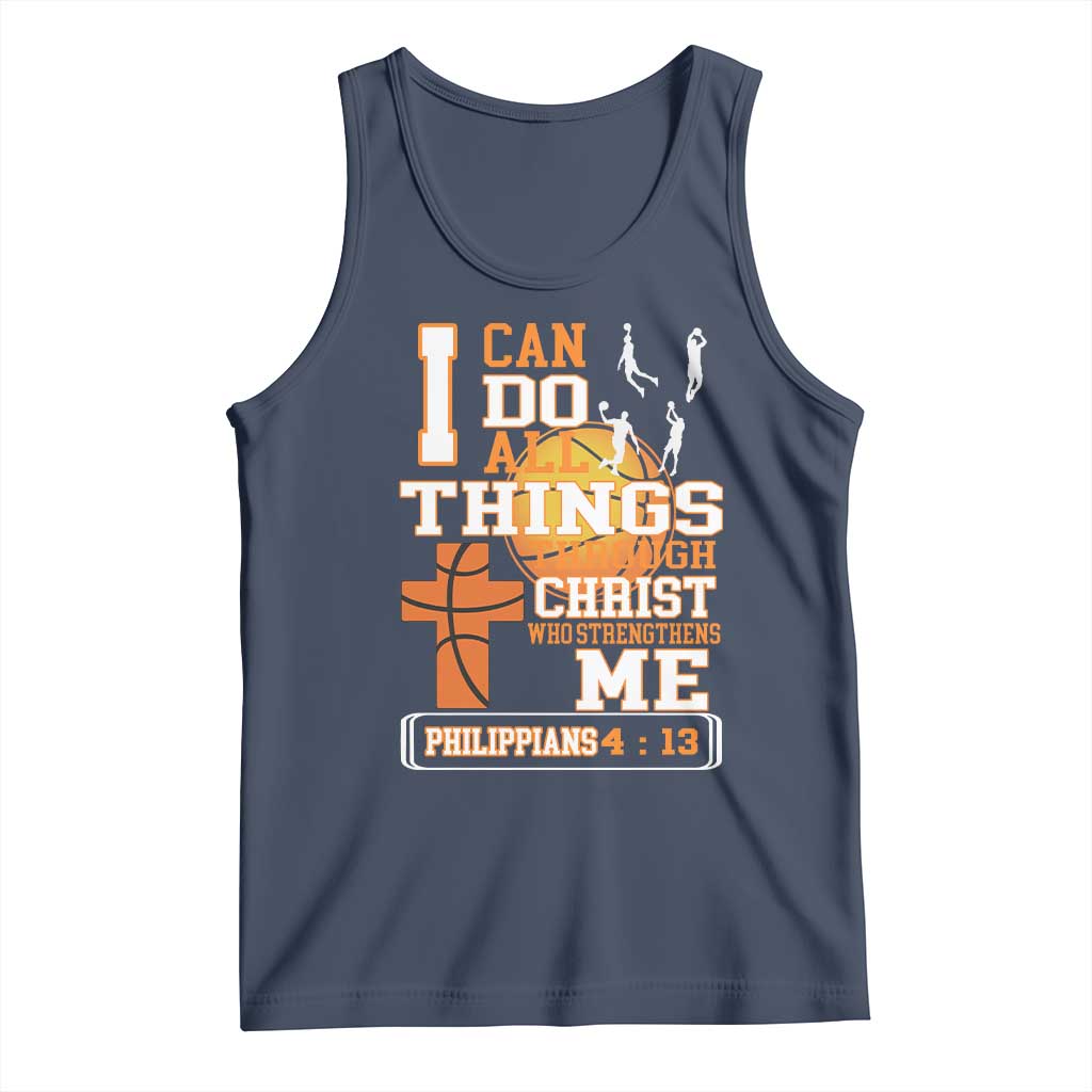 Christian Basketball Tank Top I Can Do All Things Through Christ Bible Verse - Wonder Print Shop