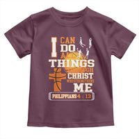 Christian Basketball Toddler T Shirt I Can Do All Things Through Christ Bible Verse - Wonder Print Shop