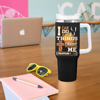 Christian Basketball Tumbler With Handle I Can Do All Things Through Christ Bible Verse