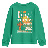 Christian Basketball Youth Sweatshirt I Can Do All Things Through Christ Bible Verse - Wonder Print Shop
