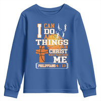Christian Basketball Youth Sweatshirt I Can Do All Things Through Christ Bible Verse - Wonder Print Shop