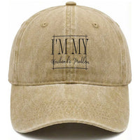 Funny Im My Husbands Problem Wife Washed Cotton Baseball Cap Marriage Couple Gift