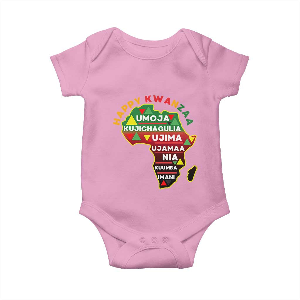 Happy Kwanzaa African Map Baby Onesie Nguzo Saba Seven Principles African Heritage Gift - Wonder Print Shop