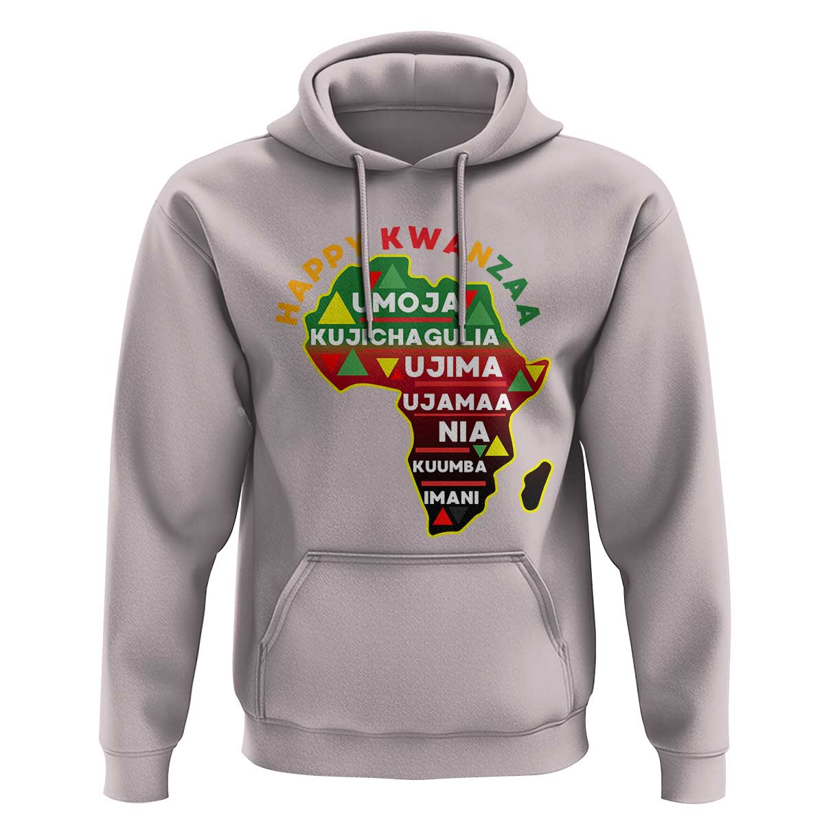 Happy Kwanzaa African Map Hoodie Nguzo Saba Seven Principles African Heritage Gift - Wonder Print Shop