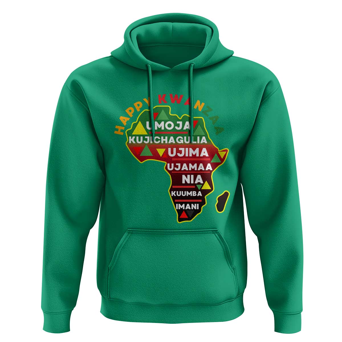 Happy Kwanzaa African Map Hoodie Nguzo Saba Seven Principles African Heritage Gift - Wonder Print Shop