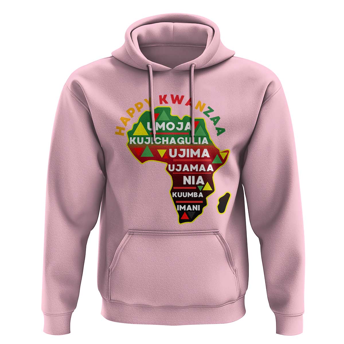 Happy Kwanzaa African Map Hoodie Nguzo Saba Seven Principles African Heritage Gift - Wonder Print Shop