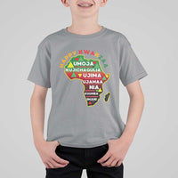 Happy Kwanzaa African Map T Shirt For Kid Nguzo Saba Seven Principles African Heritage Gift - Wonder Print Shop