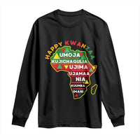 Happy Kwanzaa African Map Long Sleeve Shirt Nguzo Saba Seven Principles African Heritage Gift - Wonder Print Shop
