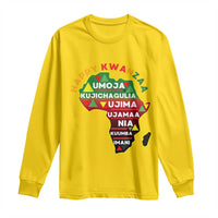 Happy Kwanzaa African Map Long Sleeve Shirt Nguzo Saba Seven Principles African Heritage Gift - Wonder Print Shop