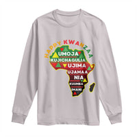 Happy Kwanzaa African Map Long Sleeve Shirt Nguzo Saba Seven Principles African Heritage Gift - Wonder Print Shop